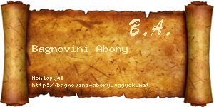 Bagnovini Abony névjegykártya